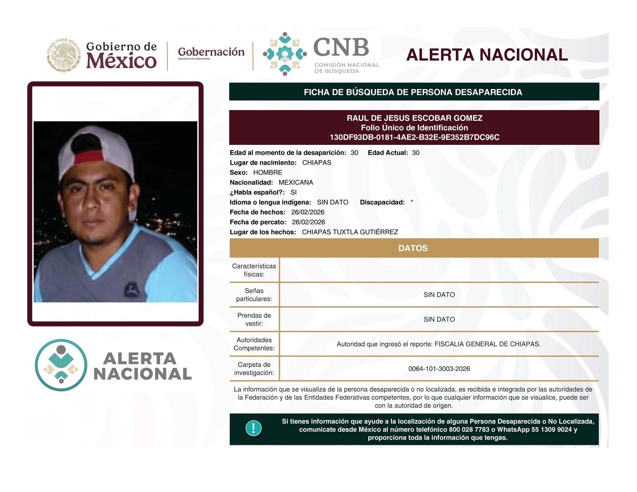 RAUL DE JESUS ESCOBAR GOMEZ
