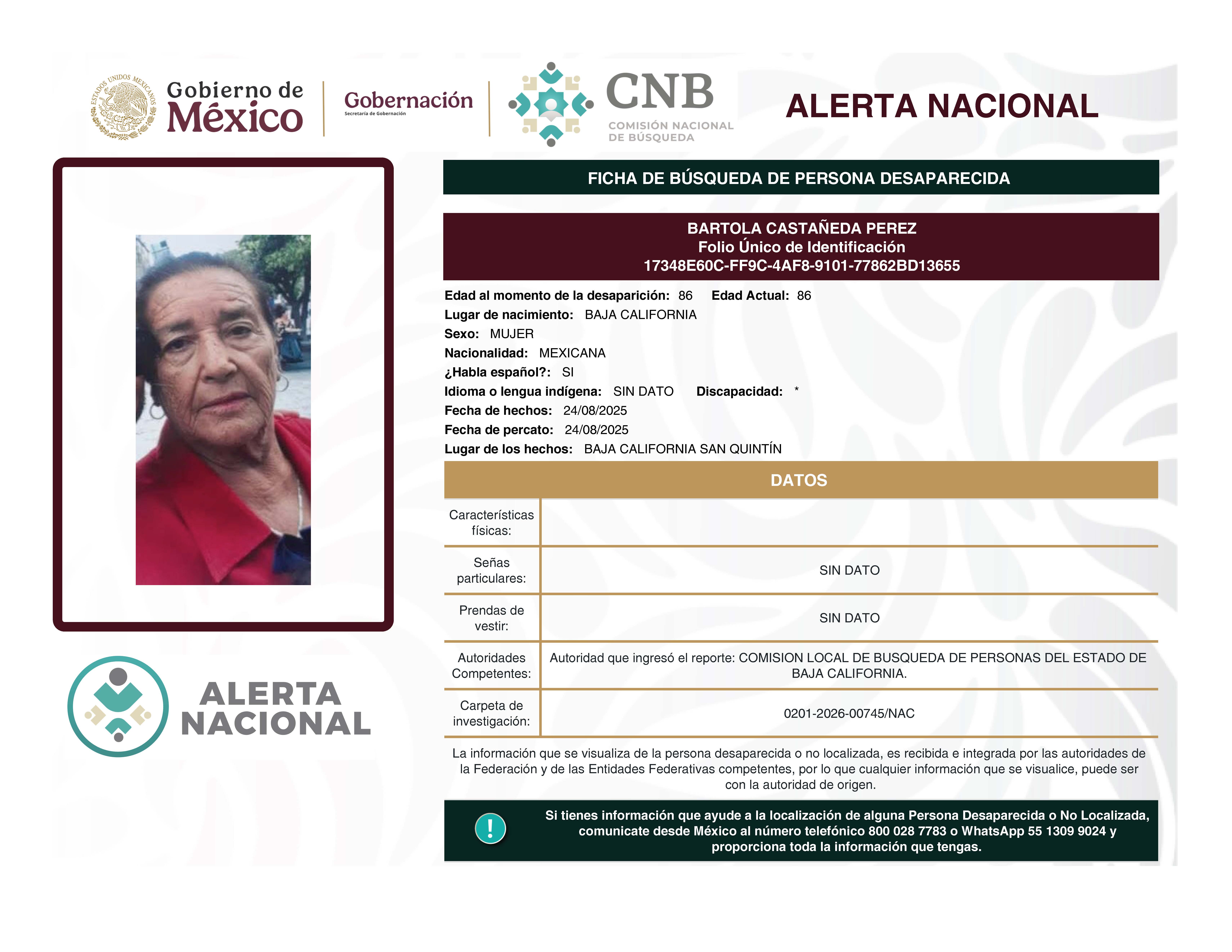 BARTOLA CASTAÑEDA PEREZ