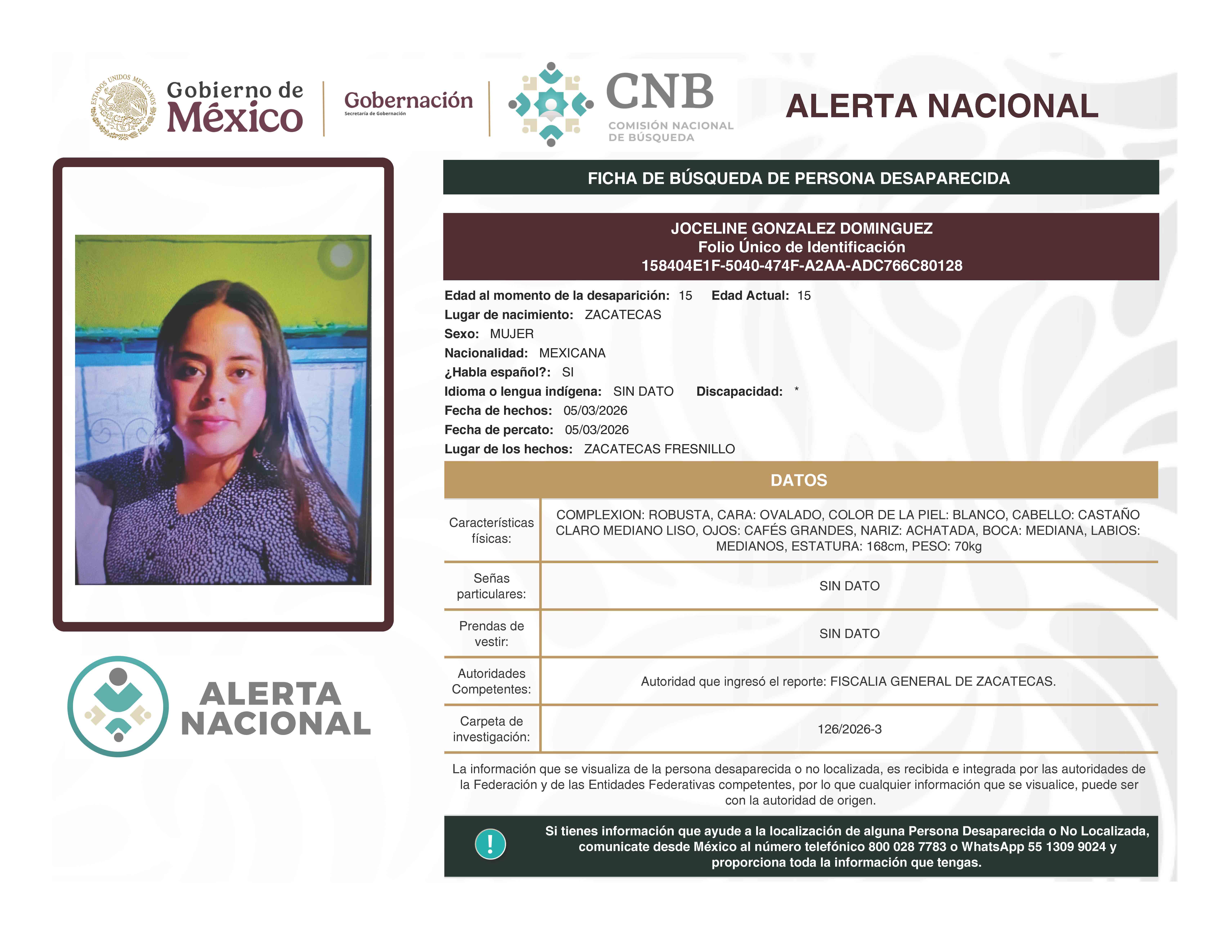 JOCELINE GONZALEZ DOMINGUEZ